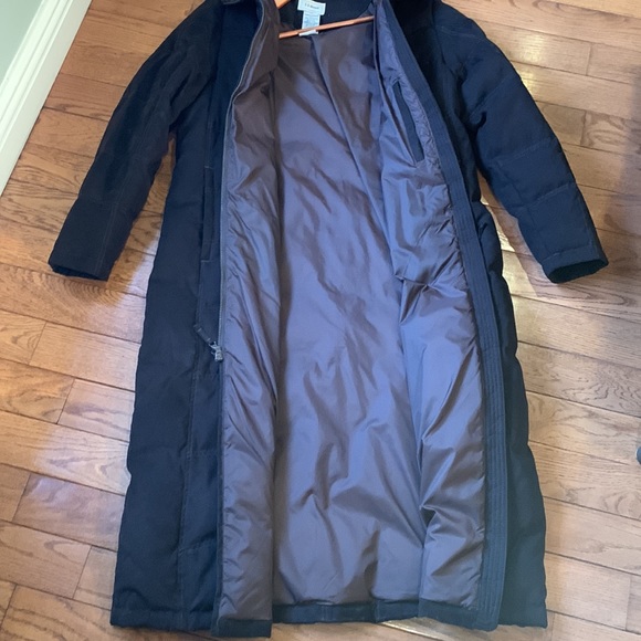 L.L. Bean Vintage Quilted Brown Goose Down Long Parka Coat Faux Fur Collar - Picture 5 of 11
